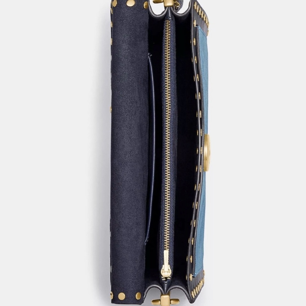 💙💛New - Coach - Tabby 26 In Blue Colorblock With Rivets💙💛 - Picture 3 of 11